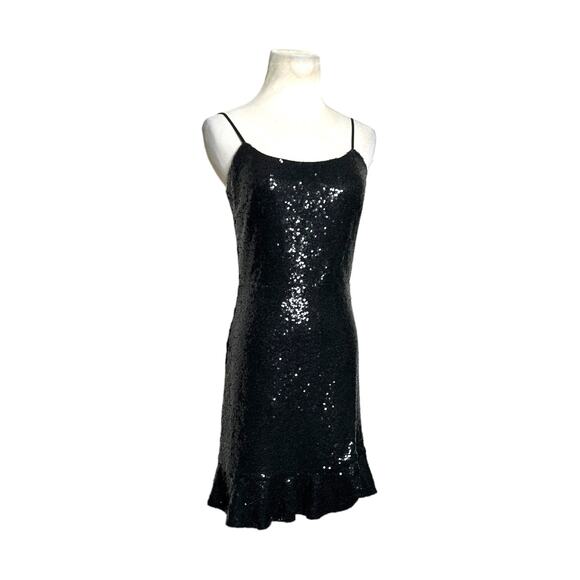 Aqua black sequin sleeveless  mini dress size M - Picture 13 of 14